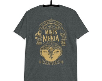 Koszulka z krótkim rękawem unisex „Mines of Moria” żółta