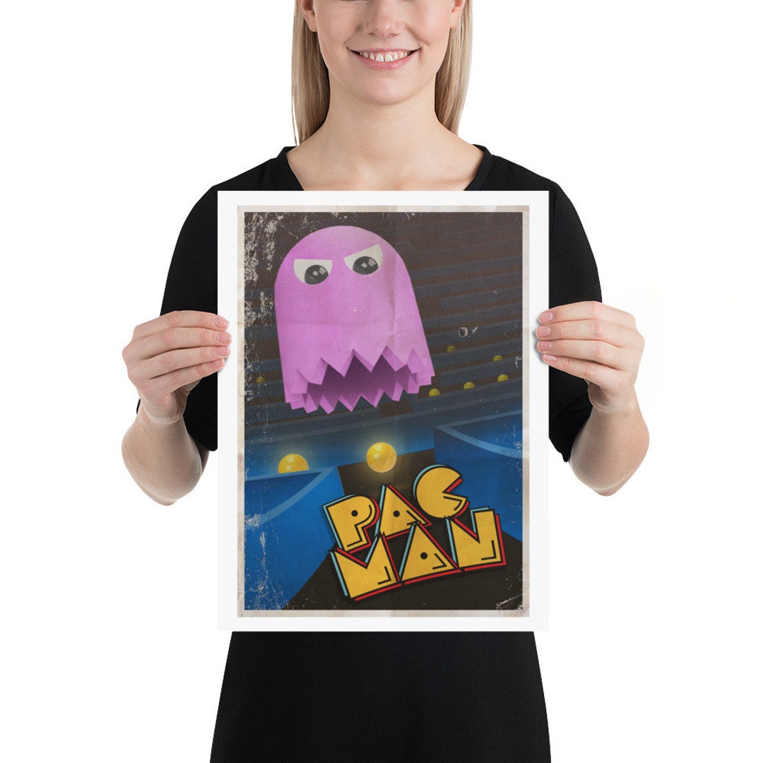 Vintage Style "pac Man" Retro Gaming Poster by Mr Pilgrim - Etsy