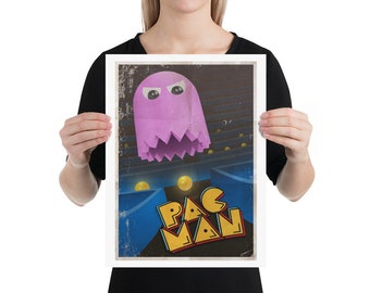 Vintage Style "Pac Man" Retro Gaming Poster by Mr Pilgrim