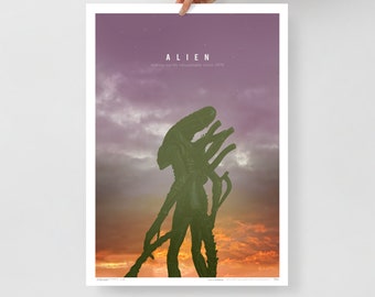 Alien 1979 Poster Art (Purple) by Mr Pilgrim