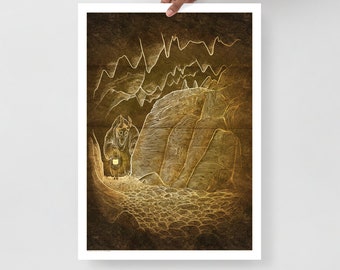 Original poster art "Cave Dweller" by Mr Pilgrim