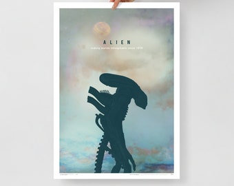 Alien 1979 Poster Art (Blue) by Mr Pilgrim