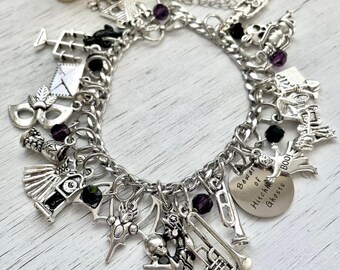 Beware of Hitchhiking Ghosts Charm Bracelet - Haunted House - Ghost Mansion - Halloween Bracelet