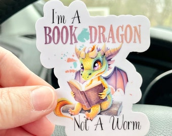 I'm a Book Dragon Not a Book Worm Sticker