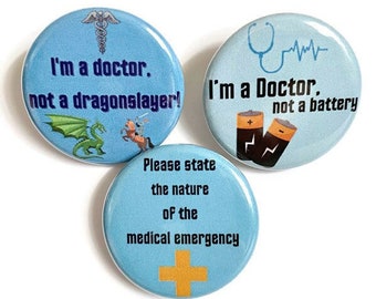 Sci Fi Emergency Medical Doctor Pins Trek Holographic Doctor Pinback Buttons Badges