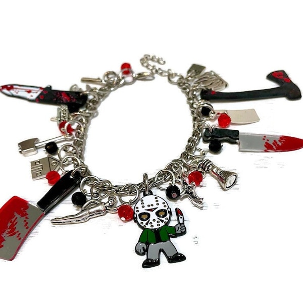 Friday Night Horror Charm Bracelet Halloween Charm Bracelet Halloween Bracelet Horror Movie Jewelry