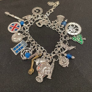 9th Doctor Time Lord Charm Bracelet image 1