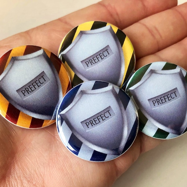 Prefect Pins Prefect Badge Wizard Prefect Wizard School House Prefect Buttons Wizard House Magnets Geek Gift Fandom Gift