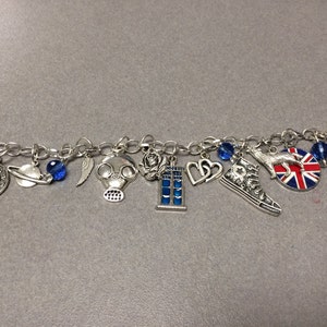 Doctor Who Charm Bracelet Doctor Who Gift Tardis Inspired By 10th Doctor Whovian Gift Bracelet Dr Who Bracelet Dr Who Jewelry image 6