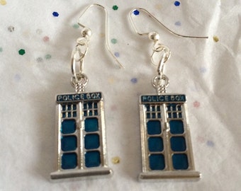TARDIS Earrings Doctor Who Earrings TARDIS Police Box Earrings Time Lord Whovian Gift Doctor Who Jewelry Geek Gift Fandom Gift