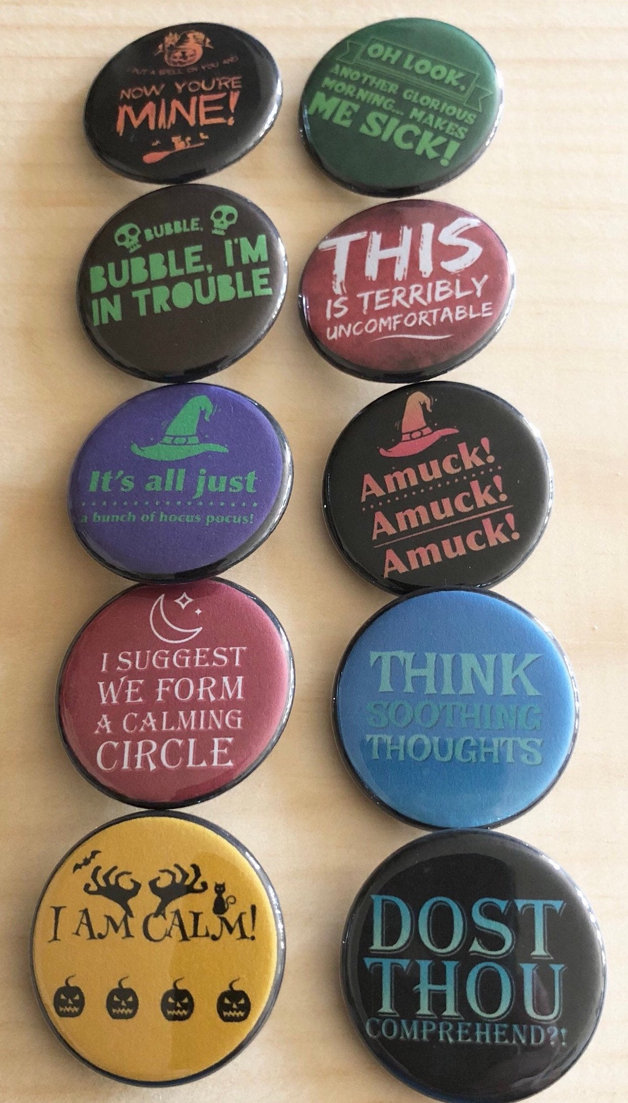 Hocus Pocus Quotes Spell Hocus Pocus Quotes Pins Hocus Pocus Buttons I Put A Spell On | Etsy
