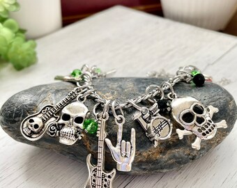 Poison Band Inspired Charm Bracelet Rock Music Lover Gift Classic Rock Jewelry 80s Music Bracelet