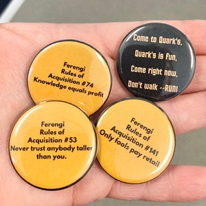 Ferengi Rules of Acquisition Pins: DS9, Quark's Bar (Set of 4)