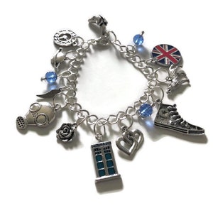 Doctor Who Charm Bracelet Doctor Who Gift Tardis Inspired By 10th Doctor Whovian Gift Bracelet Dr Who Bracelet Dr Who Jewelry image 7