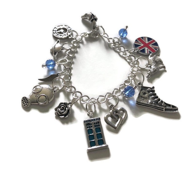 Doctor Who Charm Bracelet Doctor Who Gift Tardis Inspired By 10th Doctor Whovian Gift Bracelet Dr Who Bracelet Dr Who Jewelry image 7