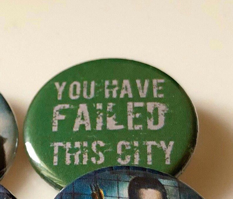 You Have Failed This City Green Archer Emerald Bowman Super Hero Bow and Arrow Comics Pin Button Magnet Keychain Geek Gift Fandom Gift image 3