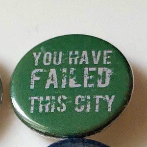 You Have Failed This City Green Archer Emerald Bowman Super Hero Bow and Arrow Comics Pin Button Magnet Keychain Geek Gift Fandom Gift image 1