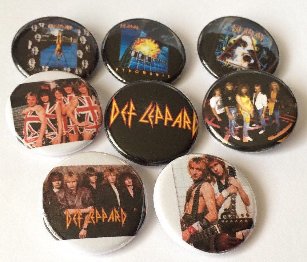 Def Leppard Pins Classic Rock Buttons 1980's Hair Band Etsy