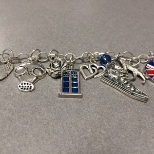 Doctor Who Charm Bracelet Doctor Who Gift Tardis Inspired By 10th Doctor Whovian Gift Bracelet Dr Who Bracelet Dr Who Jewelry image 8