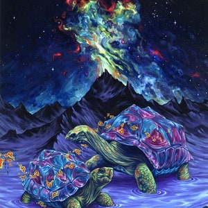 Turtle Art - Tortoise Painting - Wall Art - Animal Art - Nature Painting - "Shell We Dance" By Swartz Brothers Art