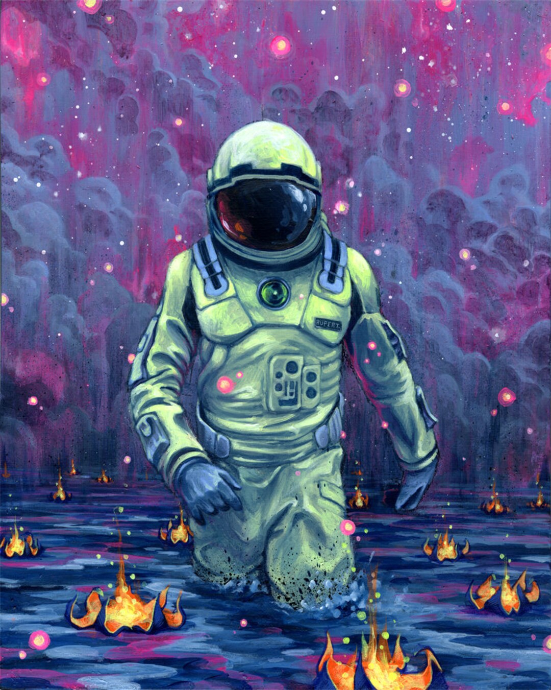 Surreal Art Spaceman Art Astronaut Colorful Art 