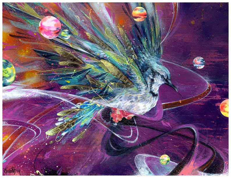 Blue Jay Art Print Bird Art Surreal Art Wall Art Etsy