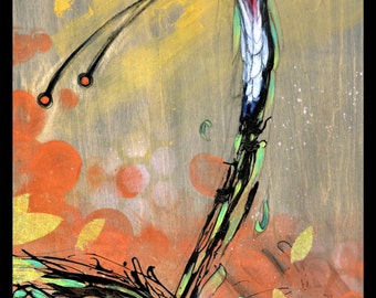 Quetzal Art - Bird Art Print - Wall Art - Waterfall Feathers by Swartz Brothers Art