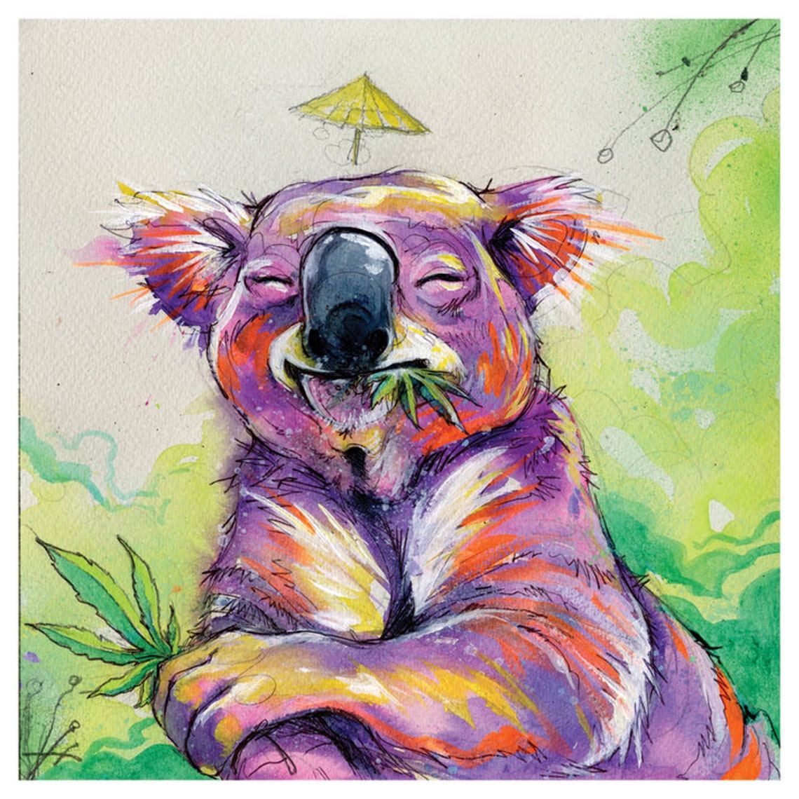 Koala Art Print Animal Artwork Wall Art Wall Decor Art Etsy