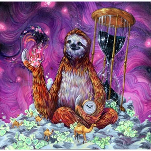 Sloth Art Print - Sloth Artwork - "Time Master Poop Sloth" by Swartz Brothers Art