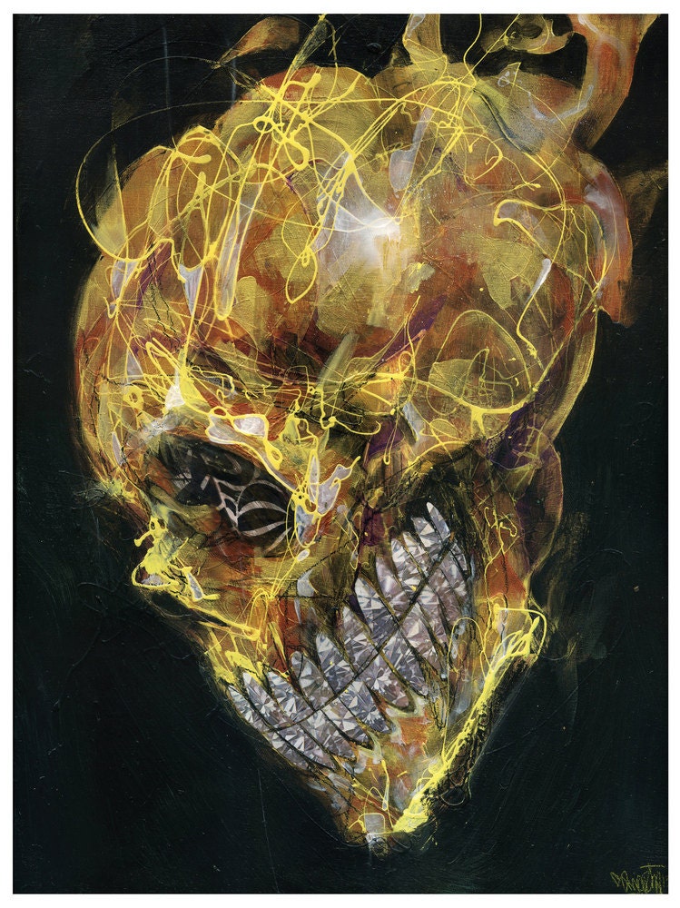 Skull Art Print Skull Wall Art Art Poster Print of | Etsy