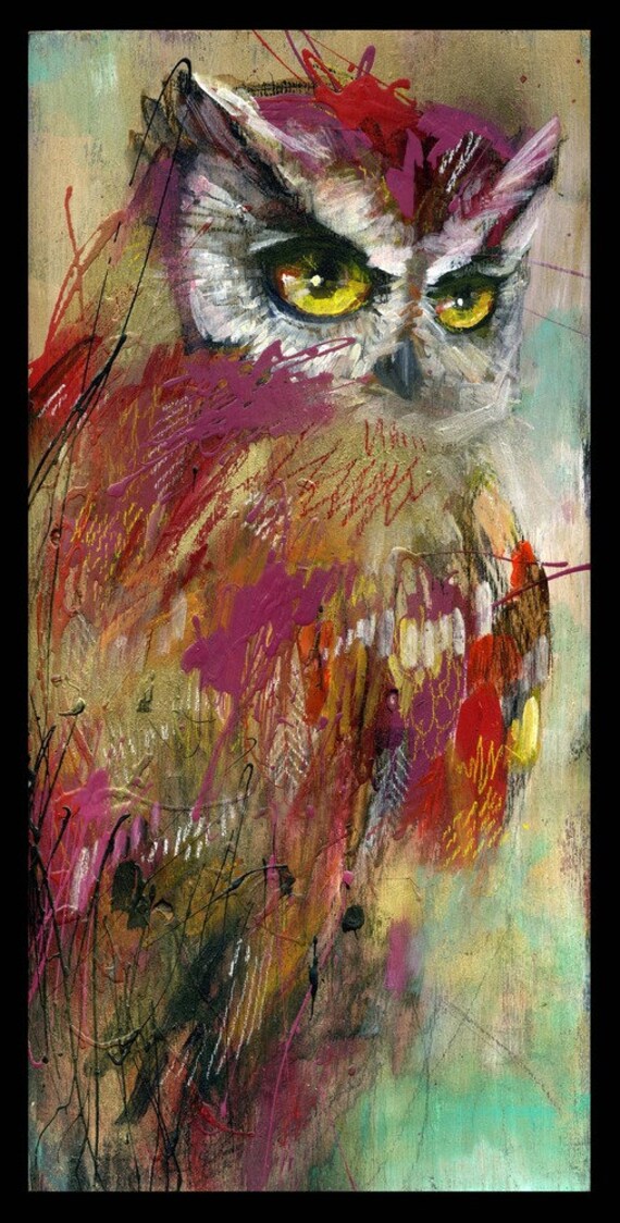 Owl Art Print Bird Wall Art Owl Artwork Owl Print Etsy