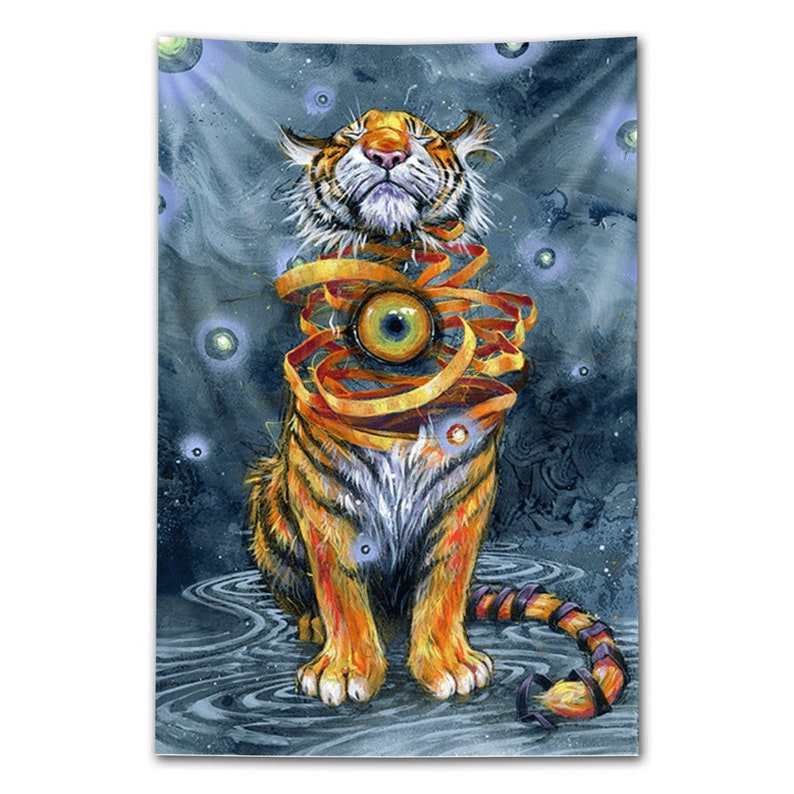 Tiger Art Tapestry Large Format Art Tapestry Animal Etsy
