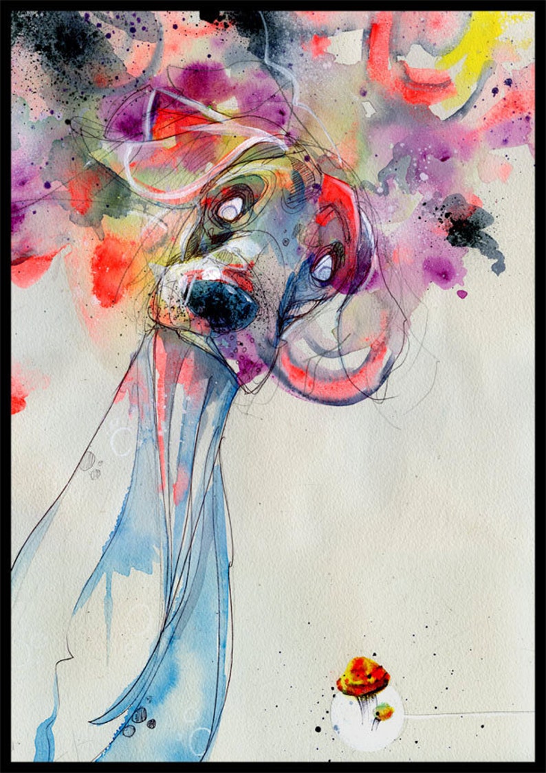 Dog Art Print Dog Wall Art Print of Original Watercolor | Etsy