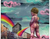 Playground ~ Funny Giant Baby Art ~ Art poster print by Jon Swartz of Swartz Brothers Art