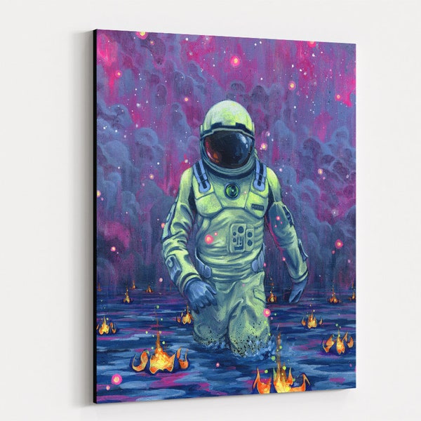 Interstellar Spaceman Art Giclee Canvas Reproduction - Canvas Reproduction of “Smoke On The Water“ by Swartz Brothers Art