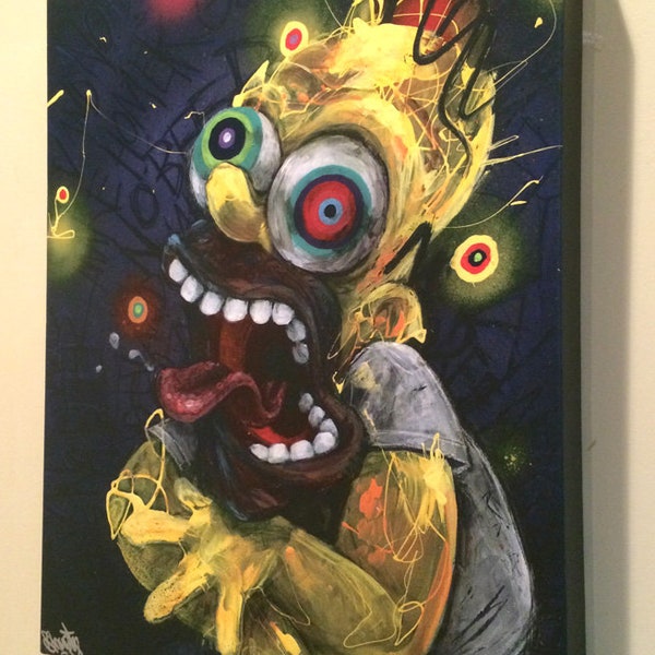 Trippy Homer Simpson Art | The Simpsons | Giclee Canvas Reproduction of "Homer" by Swartz Brothers Art