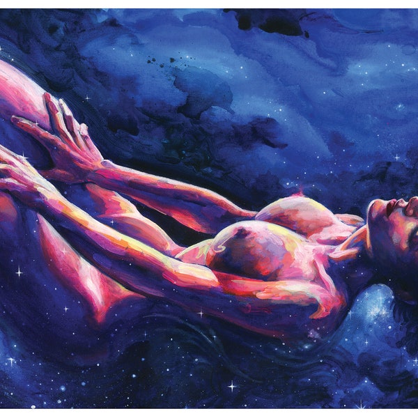 Personal Space ~ beautiful woman in space art print