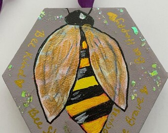 Hand Painted Bee Ornament