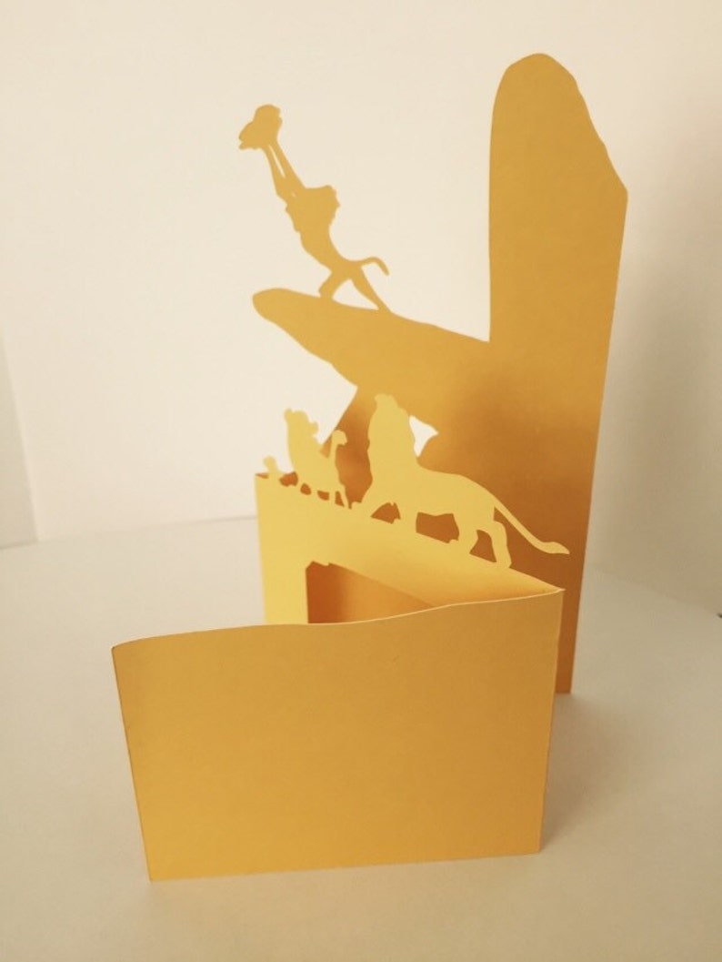 lion king inspired blank paper cut card etsy