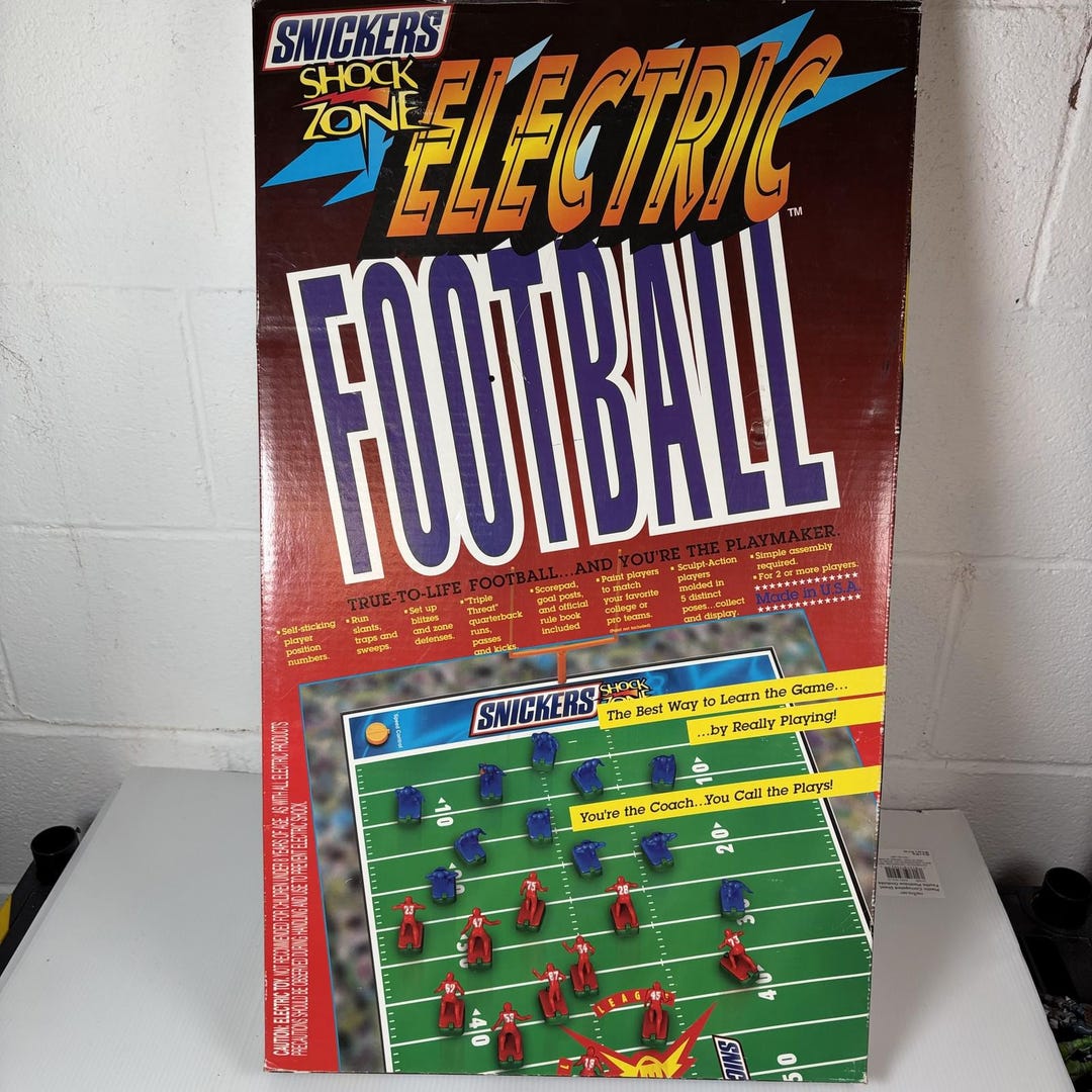 Snickers Game 1990s Snickers Shock Zone Electric Football Game Tudor Games Board ...