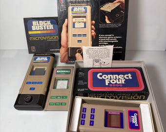 WIE IST Milton Bradley MicroVision Programmierbares Elektronisches Spiel System mit 3 Spielen