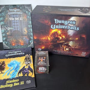 Dungeon Universalis Reviderad utgåva med Bestiarium-kort, brickset II, Standees, Bestiarium II