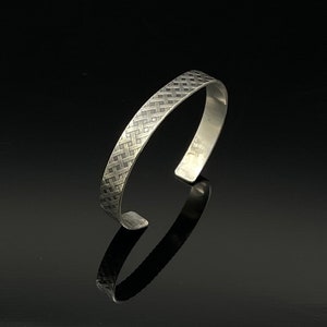 Solid Sterling Silver Cuff Bracelet, Non Binary Silver Cuff Bracelet image 8