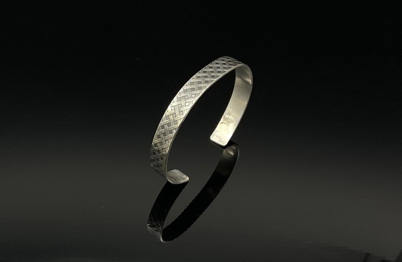 Solid Sterling Silver Cuff Bracelet, Non Binary Silver Cuff Bracelet image 8