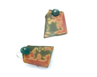 Jasper Dangle Earrings, Handmade Colorful Jasper Earrings