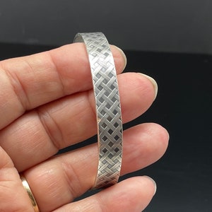 Solid Sterling Silver Cuff Bracelet, Non Binary Silver Cuff Bracelet image 2