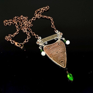 Handmade Copper Ouija Necklace, 7th Anniversary Gift