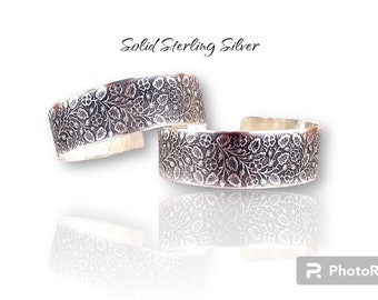 Solid Sterling Silver Pattern Cuff