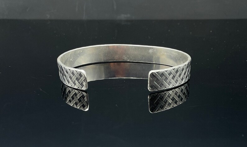 Solid Sterling Silver Cuff Bracelet, Non Binary Silver Cuff Bracelet image 7