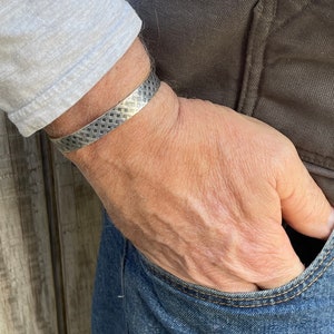 Solid Sterling Silver Cuff Bracelet, Non Binary Silver Cuff Bracelet image 3